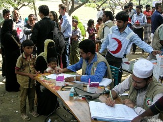 Mobilní klinika pro rohinské uprchlíky v Cox's Bazar.